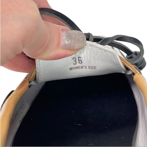 TOD'S Color block Leather Lace & Bow Driving Shoes Topsiders Moccasins Size 36 - Picture 11 of 16